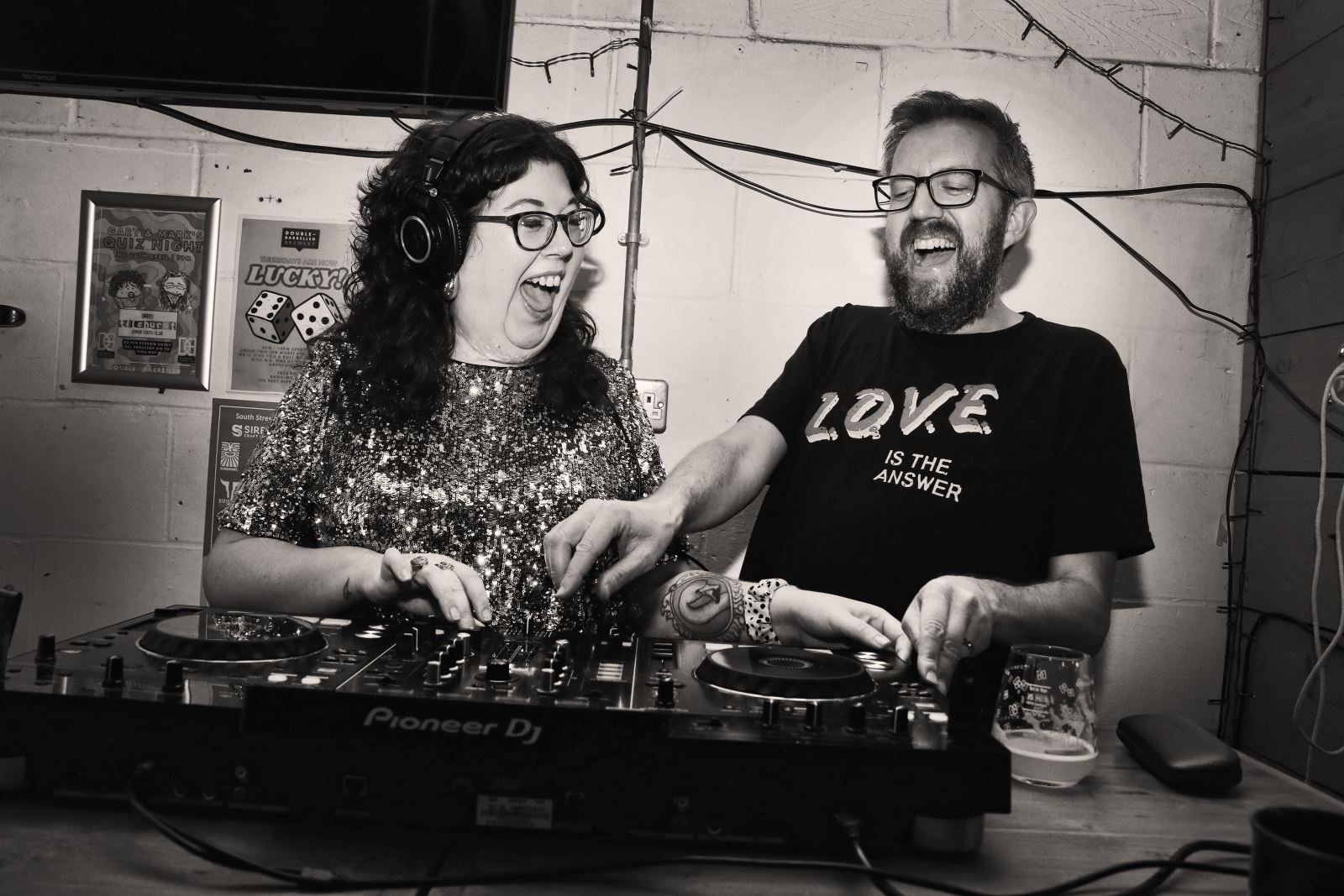 Man and woman Djing